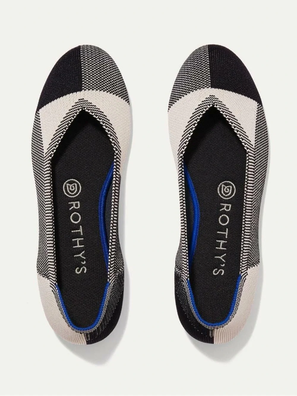 Rothy's Cap Toe Black Flats Size 9